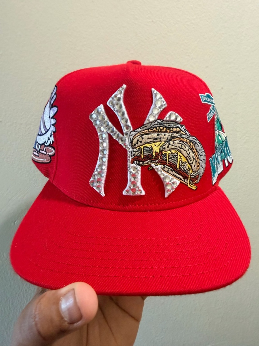 Custom Yankees snapback with Rhinestone